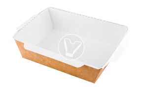 Salad bowl 500 ml, DoEco 1,white/kraft