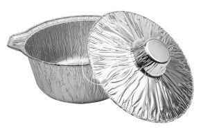 ალუმინის ფორმა "ქვაბი" თავსახურით, 252*160*98 მმ, 2300 მლ.