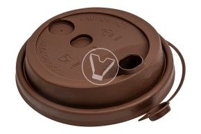 თავსახური d-80 სარქველით, ყავისფერი დასალევი ნახვრეტით, მქრქალი, PP