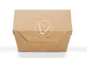 ლანჩი-ბოქსი CraftBox მუყაო, 400 მლ, 95/115*95/115*50 მმ, კრაფტი, თავსახურით