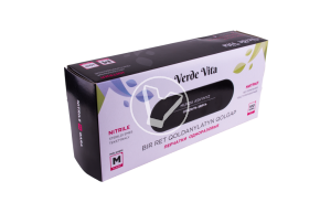 Перчатки ЧЕРНЫЕ нитриловые, смотровые, неопудренные (Linger), размер M