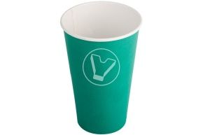 ჭიქა ქაღალდის, 400 მლ, ფირუზისფერი, ცხელი სასმელებისთვის (ლიგა პაკი)