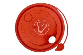 თავსახური, d-80, წითელი, მქრქალი, სარქველით და სასმელი ნახვრეტით