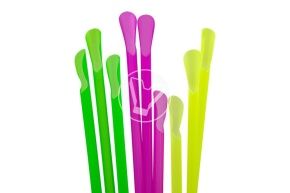 საწრუპი მილი ფერადი, კოვზით, 6*240 მმ.