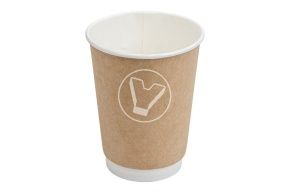 ქაღალდის ჭიქა, ორშრიანი , 350 მლ, d-90, შავი, ცხელი სასმელებისთვის