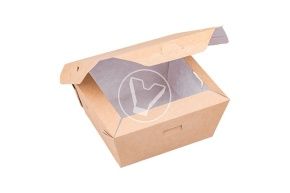 ლანჩი-ბოქსი CraftBox მუყაო, 400 მლ, 95/115*95/115*50 მმ, კრაფტი, თავსახურით