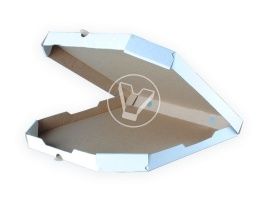 პიცის ყუთი, 350*350*40 მმ, გოფრირებული, თეთრი