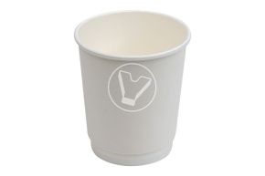 ჭიქა, ორშრიანი, 250 მლ, d-80, თეთრი