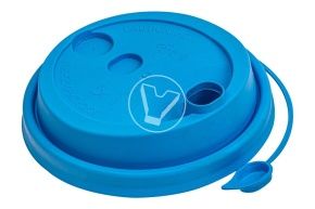 თავსახური, d-80, ცისფერი, მქრქალი, სარქველით და სასმელი ნახვრეტით