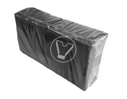 ხელსახოცები შავი, 2 შრე, 33*33 სმ, 200 ფ./შეფუთვა, ECO NAPKINS