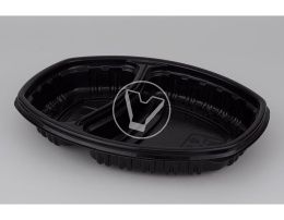 ლანჩ-ბოქსის ძირი СпК-257, 2-განყოფილებიანი, შავი