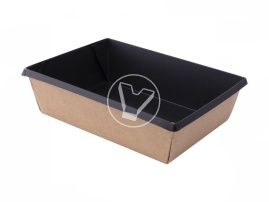 სალათის თასი "OneClick", 800 მლ, კრაფტი, შიგნიდან შავი