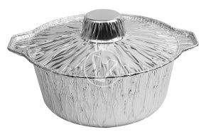 ალუმინის ფორმა "ქვაბი" თავსახურით, 252*160*98 მმ, 2300 მლ.