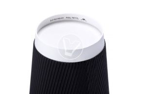 ჭიქა 250 მლ. ორშრიანი, გოფრირებული ცხელი სასმელისთვის, შავი