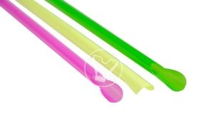 საწრუპი მილი ფერადი, კოვზით, 6*240 მმ.