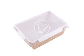 სალათის თასი გამჭვირვალე თავსახურით 400მლ GEOBOX 128/145*78/95/*45მმ