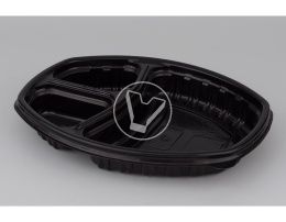 ლანჩ-ბოქსის ძირი СпК-257, 3-განყოფილებიანი, შავი