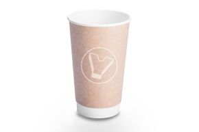 თეთრი ორშრიანი ჭიქა ცხელი სასმელებისთვის 400 მლ (VERDE VITA) 