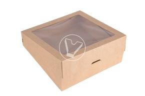 ლანჩ-ბოქსი, 1500 მლ, 200*200*40, კრაფტი, ასაწყობი