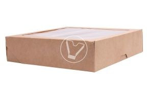 ლანჩ-ბოქსი, 1500 მლ, 200*200*40, კრაფტი, ასაწყობი