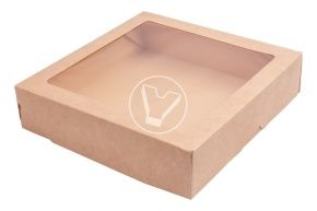 ლანჩ-ბოქსი, 1500 მლ, 200*200*40, კრაფტი, ასაწყობი