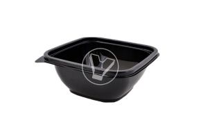 კონტეინერი ცივი კერძებისათვის C-12/12-500, შავი, PET