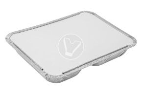 თავსახური "Lamina" ალუმინის კონტეინერისთვის, 2-განყოფილებიანი, 840 მლ, 230*180*42 მმ