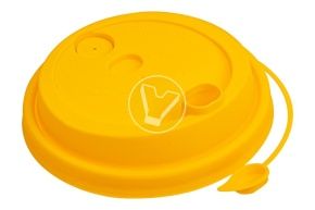 თავსახური, d-80, ყვითელი, მქრქალი, სარქველით და სასმელი ნახვრეტით