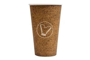 ჭიქა 400 მლ. ქაღალდის, ცხელი სასმელებისთვის, კრაფტი (ლიგა-პაკი)