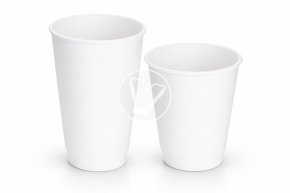 ქაღალდის ჭიქა, ორშრიანი , 350 მლ, d-90, თეთრი, ცხელი სასმელებისთვის (ბუმ, ვირიდო)