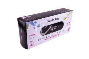 Перчатки ЧЕРНЫЕ нитриловые, смотровые, неопудренные (Linger), размер M