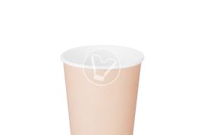 ჭიქა ქაღალდის, 400 მლ, კრაფტი, დიზაინით