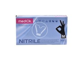 Перчатки ЧЕРНЫЕ нитриловые, смотровые, неопудренные (Linger), размер M