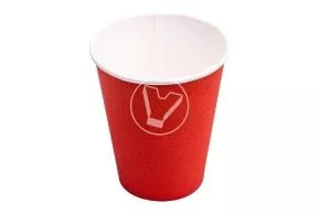 Paper cup for hot drinks 165 ml, red