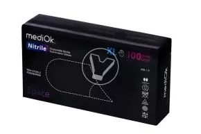 Nitril gloves, for observation, non-powdered, black, size XL, VerdeVita