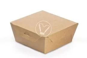 ლანჩი-ბოქსი CraftBox მუყაო, 400 მლ, 95/115*95/115*50 მმ, კრაფტი, თავსახურით