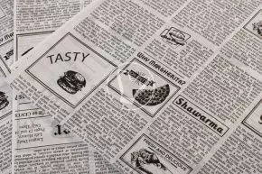 ქაღალდის დასაფენი, შავი newsaper, 300x300 მმ