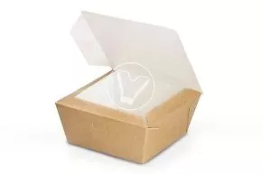 ლანჩი-ბოქსი CraftBox მუყაო, 400 მლ, 95/115*95/115*50 მმ, კრაფტი, თავსახურით
