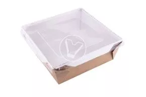 Салатник Eco OpSalad с крышкой, 1200 мл, GEOBOX, 167*167*62 мм, ламинация, крафт