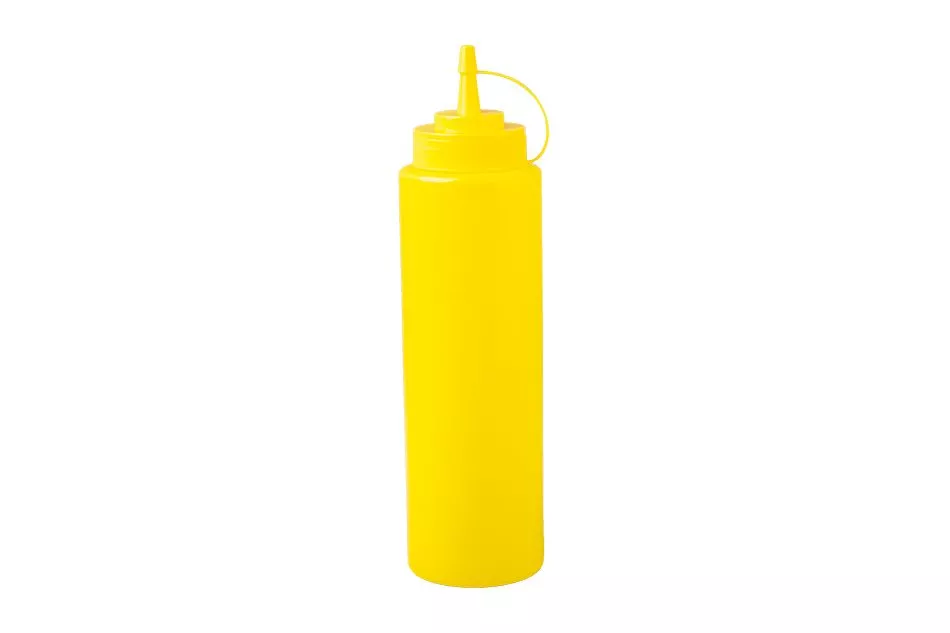 Sauce bottle, 1000 ml, with lid, yellow