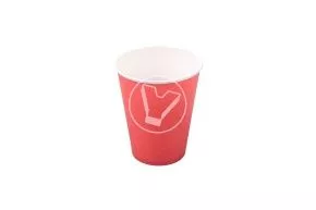 Paper cup for hot drinks 165 ml, red