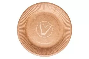 Тарелка плоская d-230, бумажная Крафт (Verde Vita)
